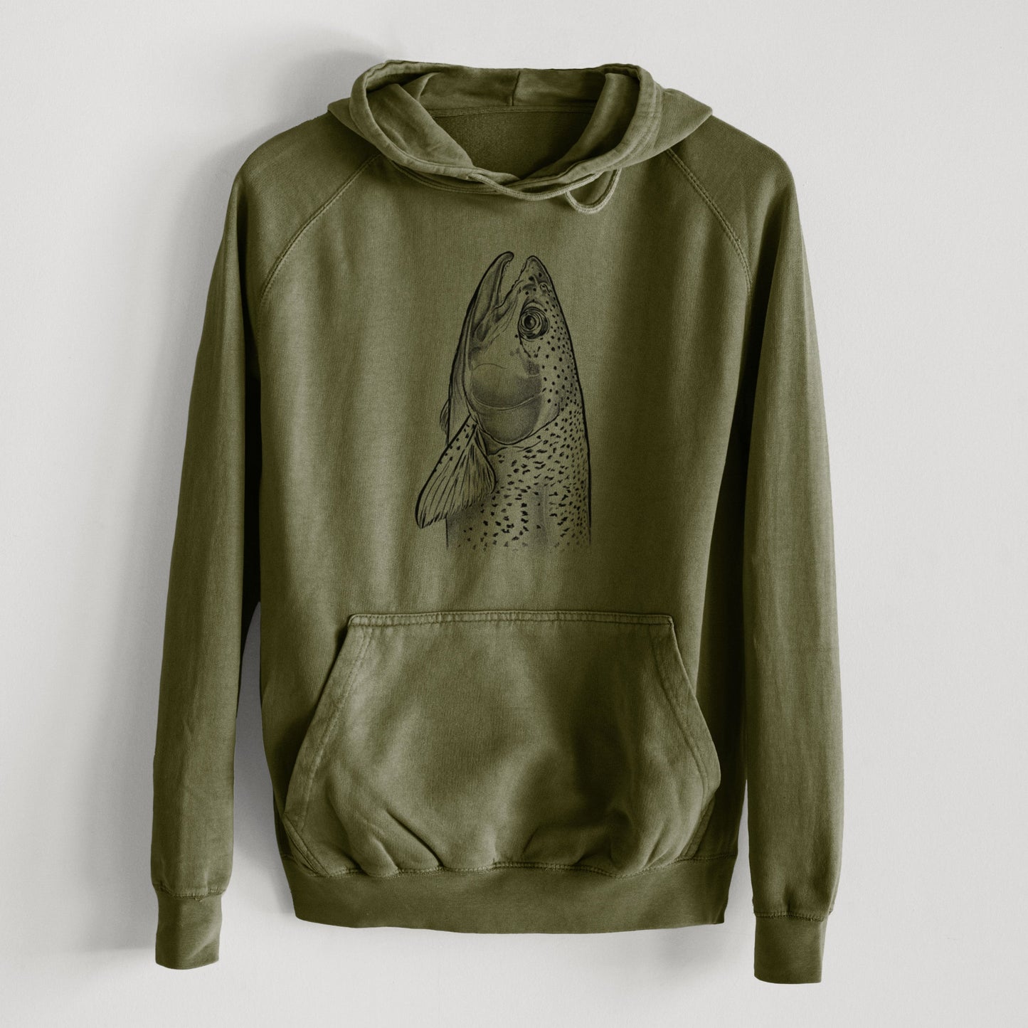 Rainbow Trout - Oncorhynchus mykiss  - Mid-Weight Unisex Vintage 100% Cotton Hoodie