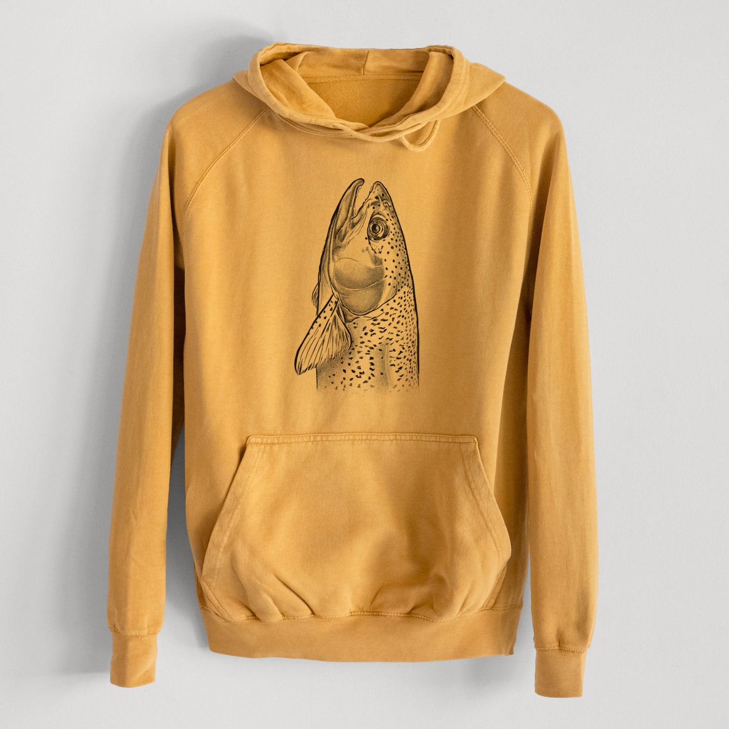Rainbow Trout - Oncorhynchus mykiss  - Mid-Weight Unisex Vintage 100% Cotton Hoodie