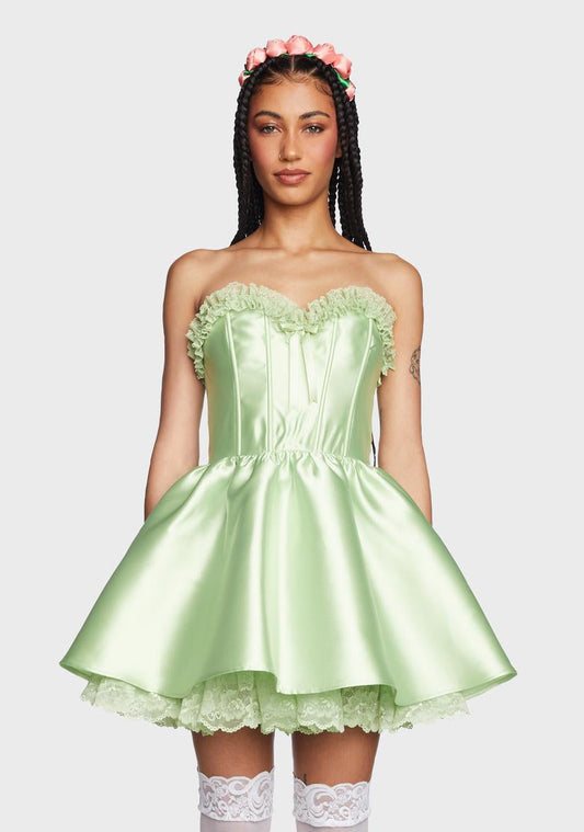Forever Fancy Corset Dress - Green