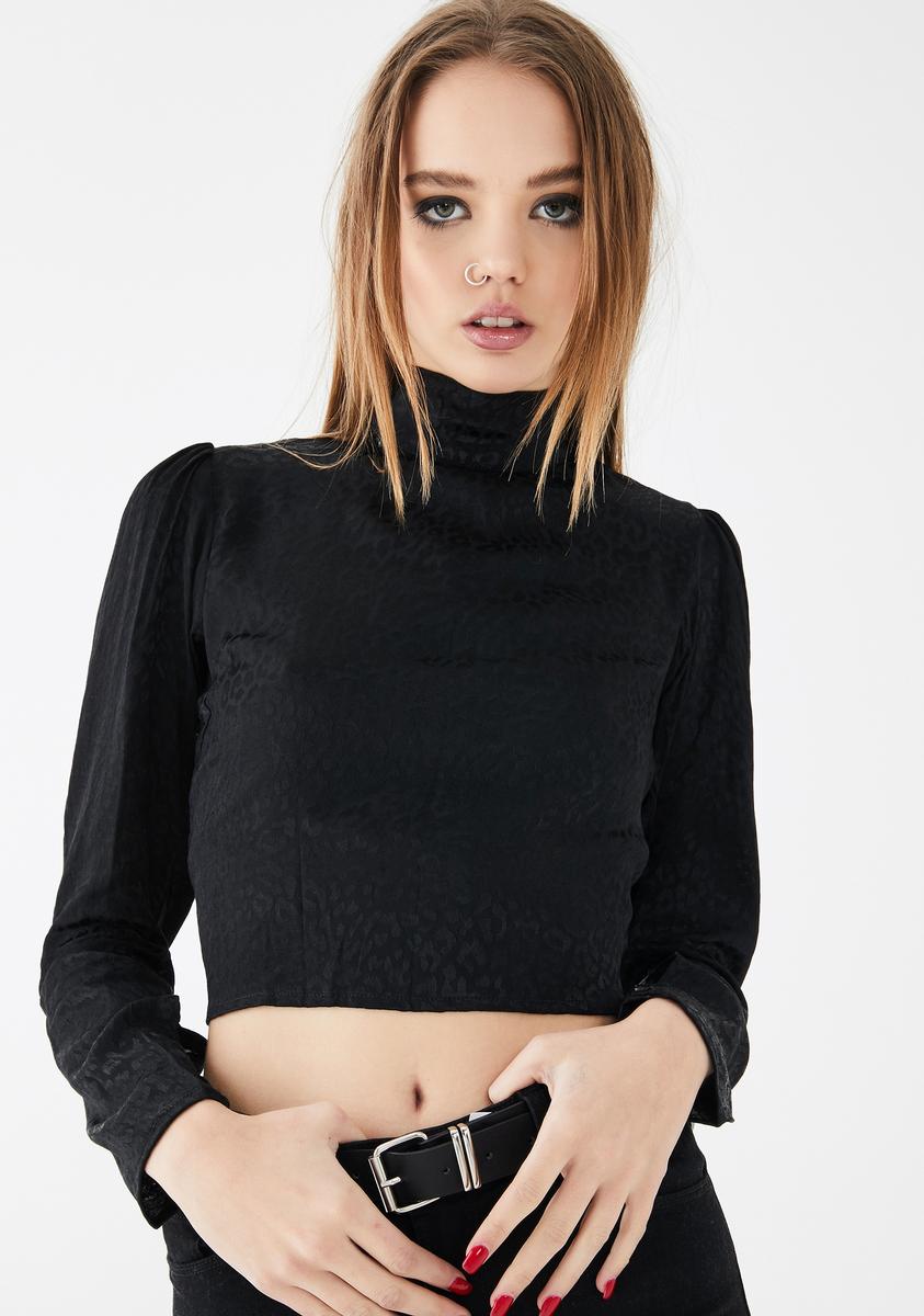 Black Cheetah Jasty Crop Top
