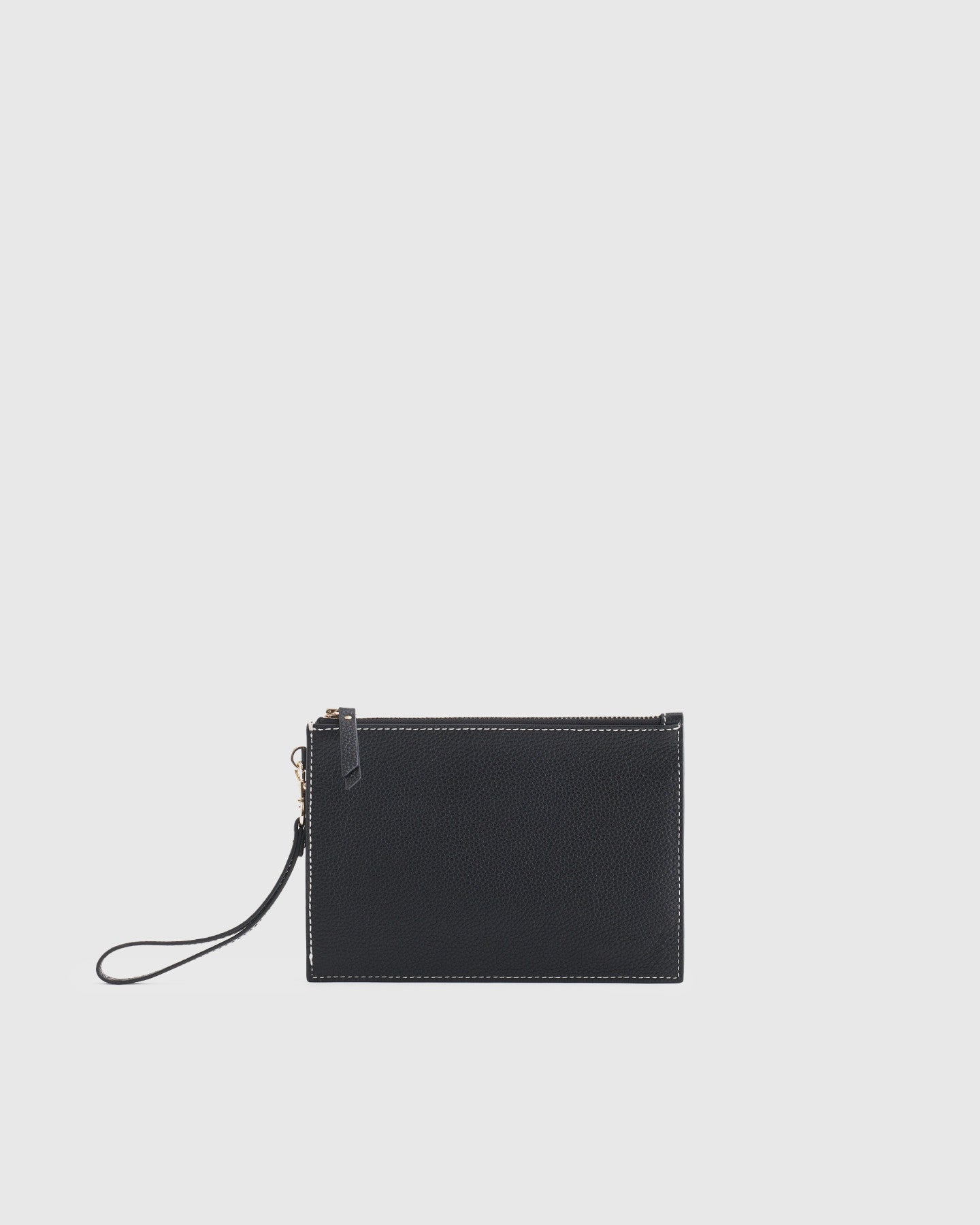 Italian Pebbled Leather Slim Wristlet