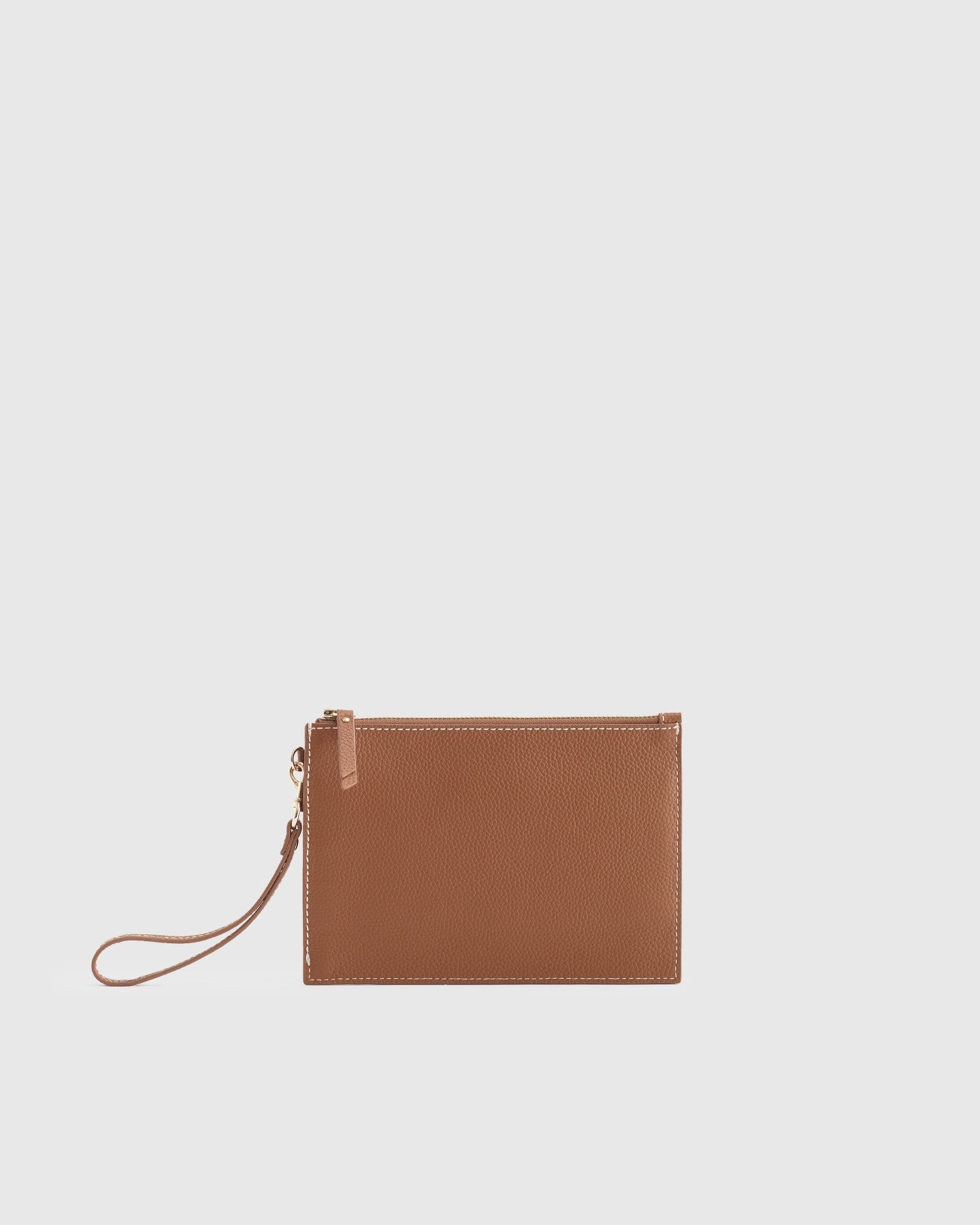 Italian Pebbled Leather Slim Wristlet