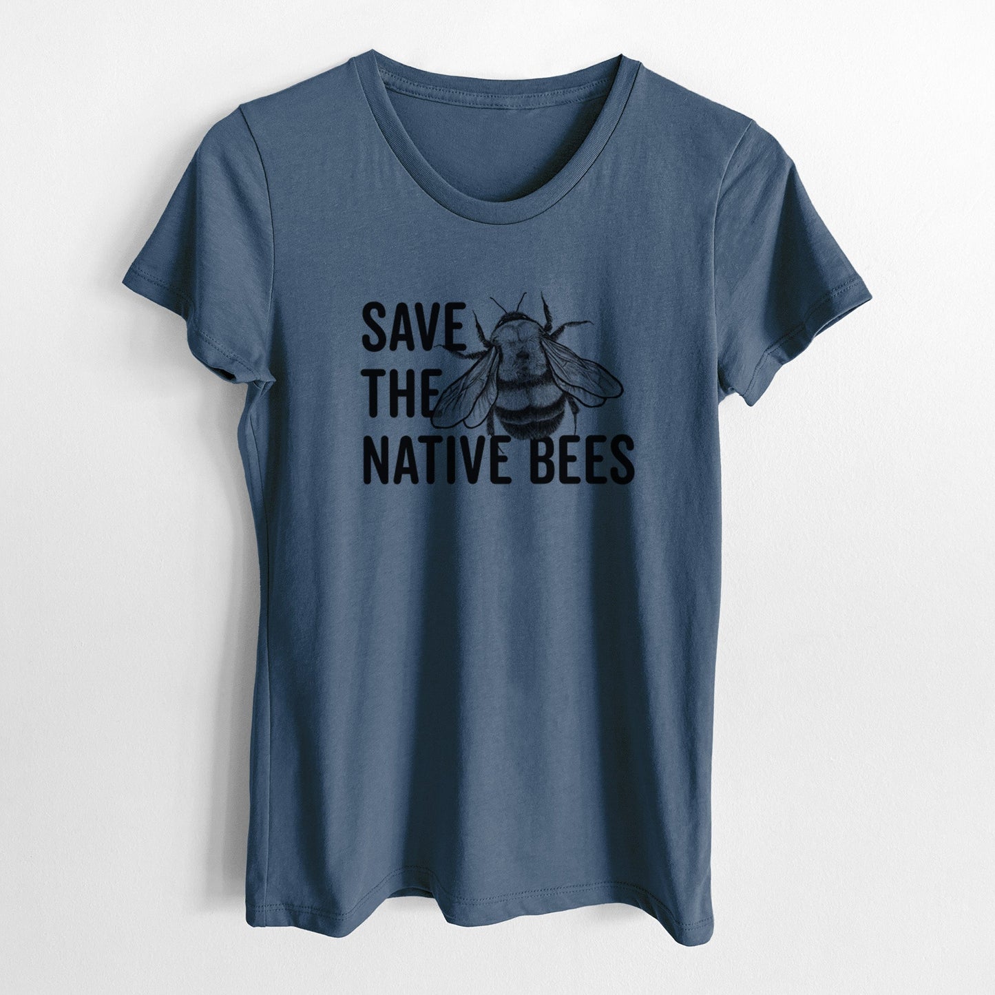 Save the Native Bees - Women's Crewneck - Made in USA - 100% Organic Cotton