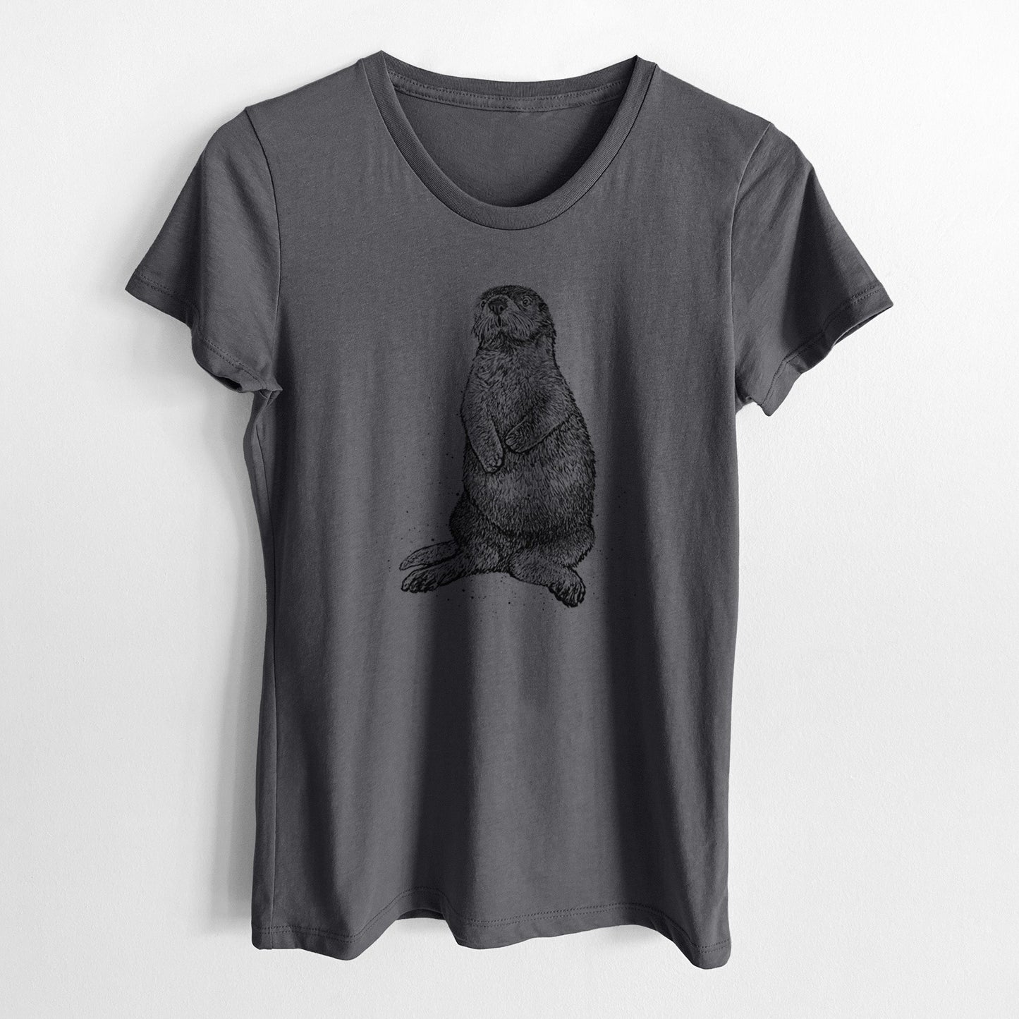 Enhydra lutris - California Sea Otter - Women's Crewneck - Made in USA - 100% Organic Cotton