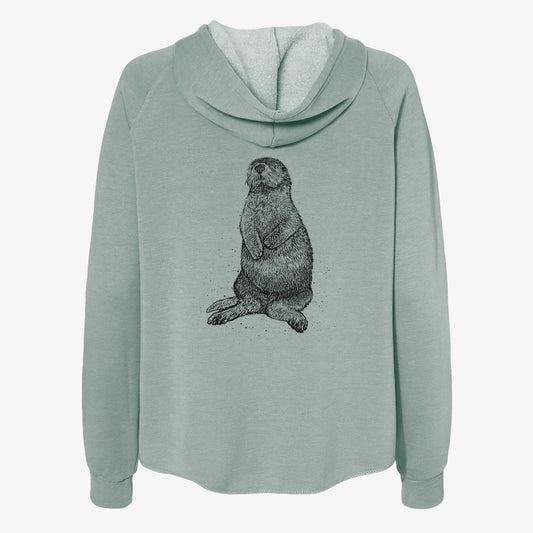 Enhydra lutris - California Sea Otter - Women's Cali Wave Zip-Up Sweatshirt