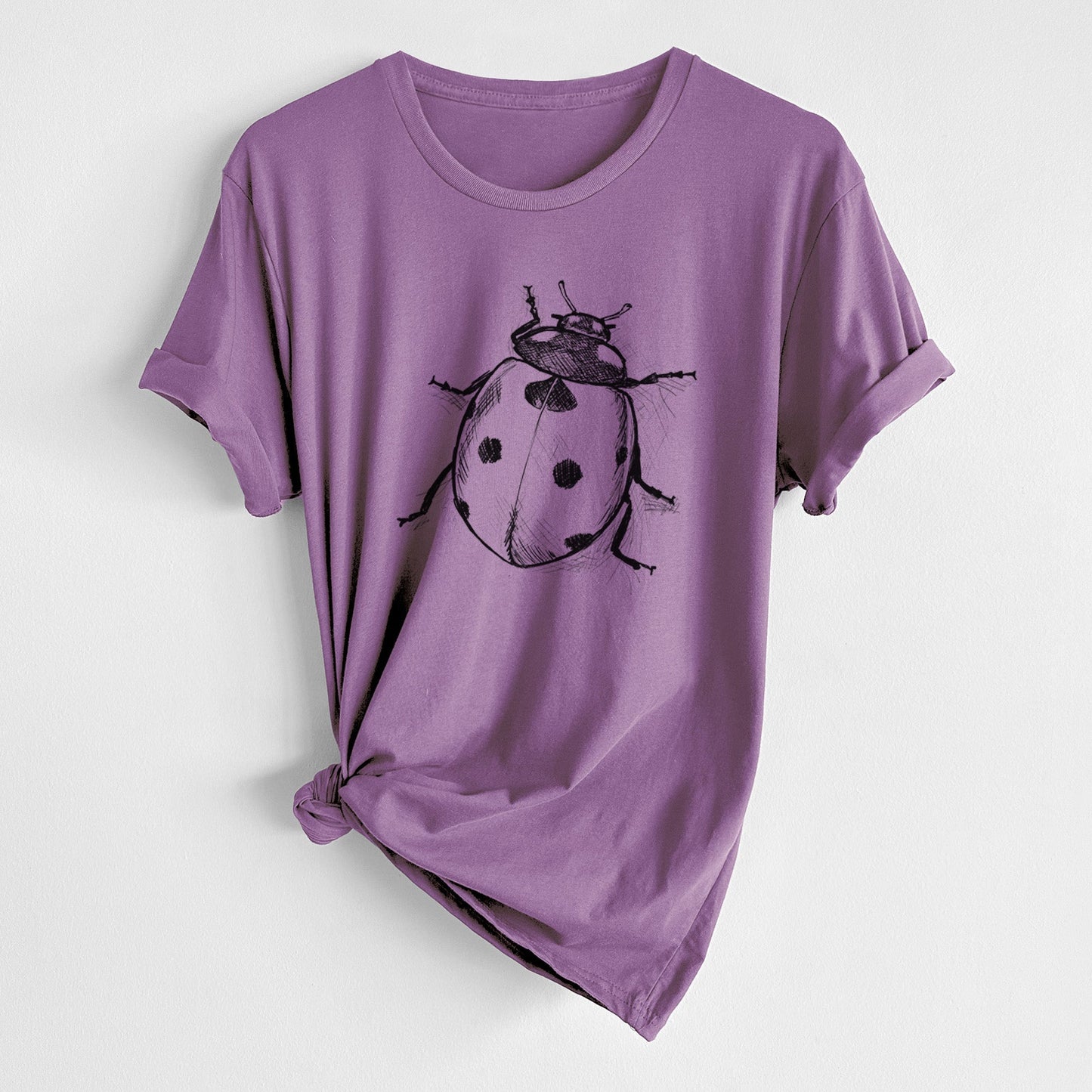Coccinella septempunctata - Seven-spot Ladybird Ladybug - Unisex Crewneck - Made in USA - 100% Organic Cotton