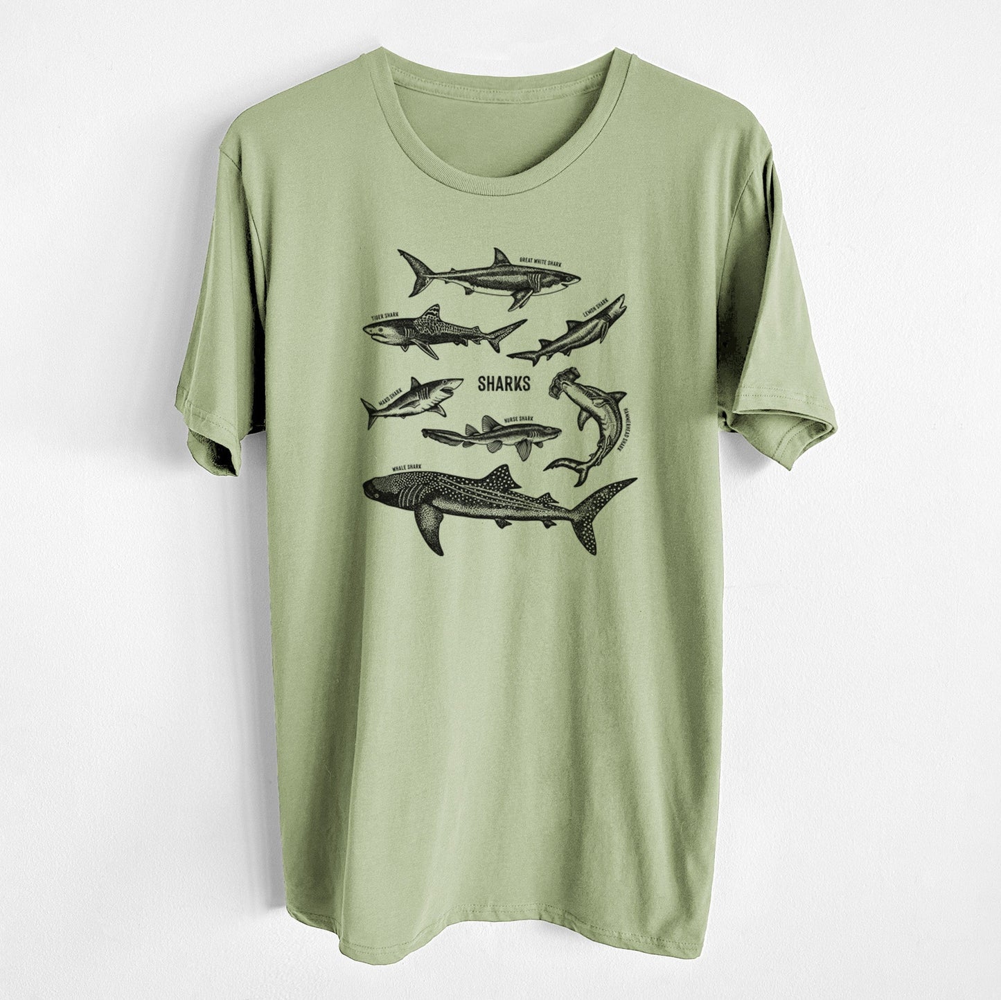 Shark Chart - Unisex Crewneck - Made in USA - 100% Organic Cotton
