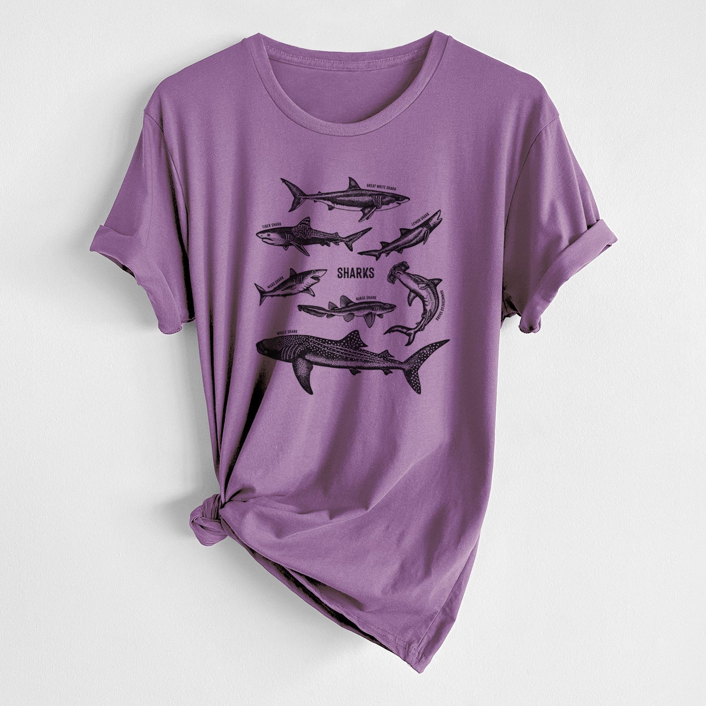 Shark Chart - Unisex Crewneck - Made in USA - 100% Organic Cotton