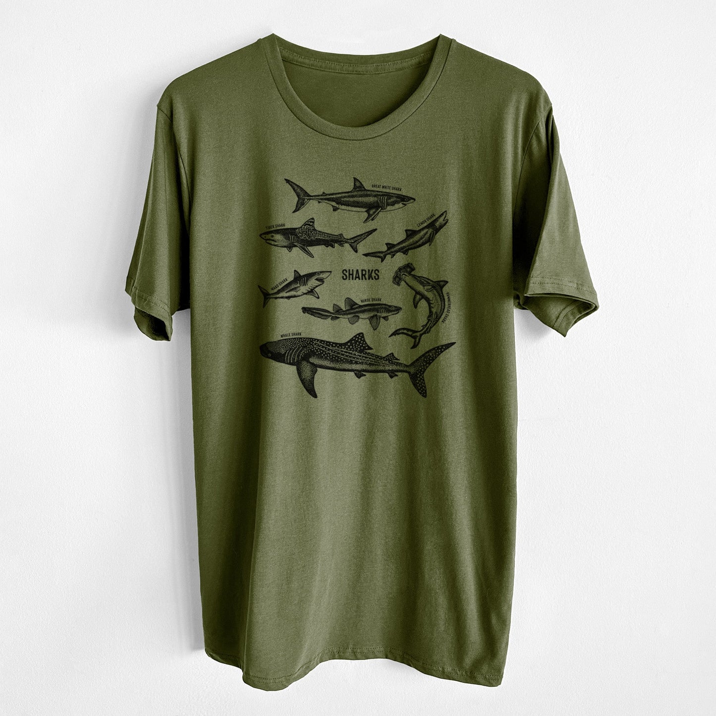 Shark Chart - Unisex Crewneck - Made in USA - 100% Organic Cotton