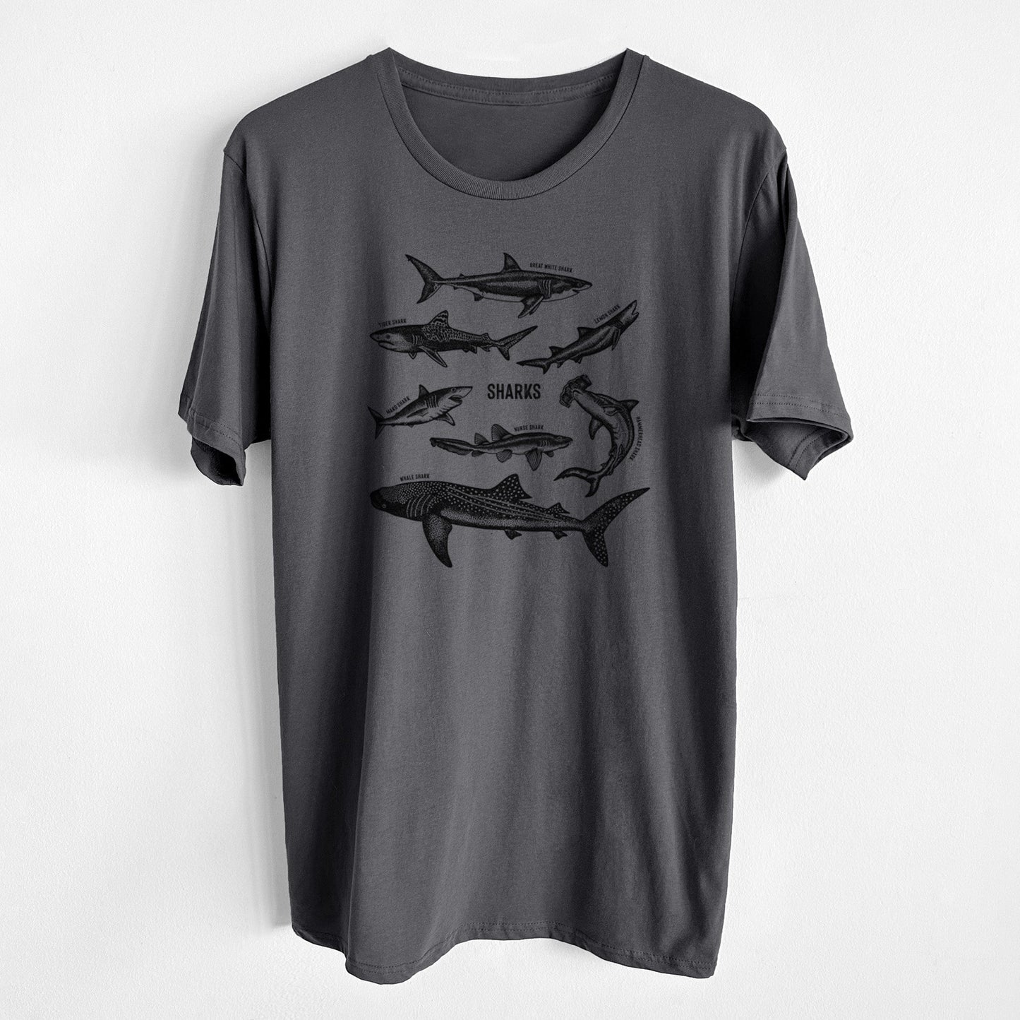 Shark Chart - Unisex Crewneck - Made in USA - 100% Organic Cotton
