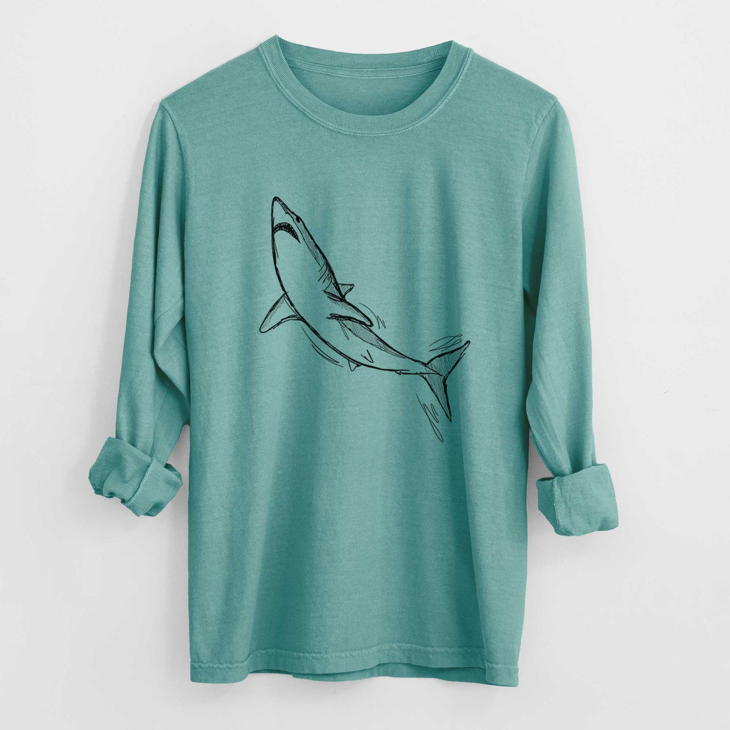 Shortfin Mako Shark - Heavyweight 100% Cotton Long Sleeve