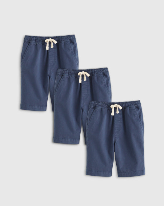 Organic Cotton Stretch Chino Shorts 3-Pack