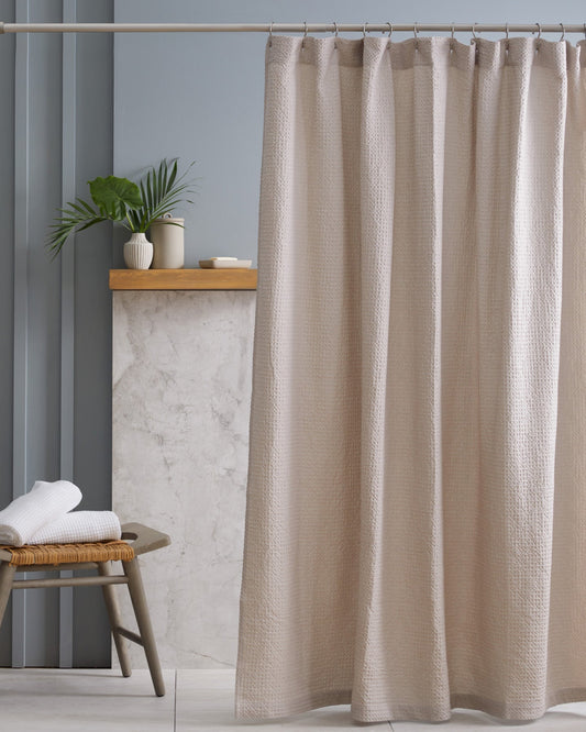 Organic Luxe Waffle Shower Curtain