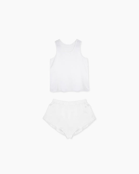 100% Washable Silk Tank & Shorts Pajama Set
