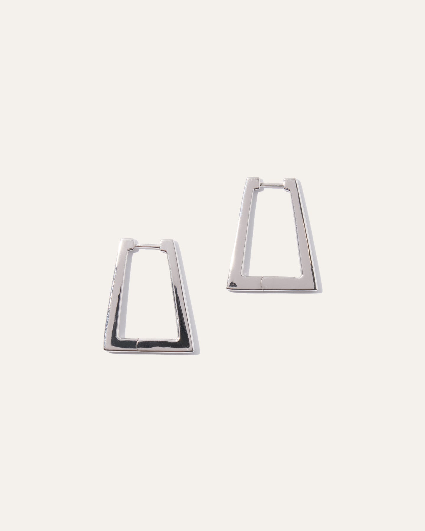 Silver Anya Trapezoid Hoops