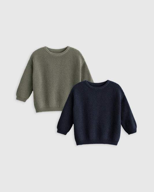 100% Organic Cotton Fisherman Tunic Sweater 2-Pack