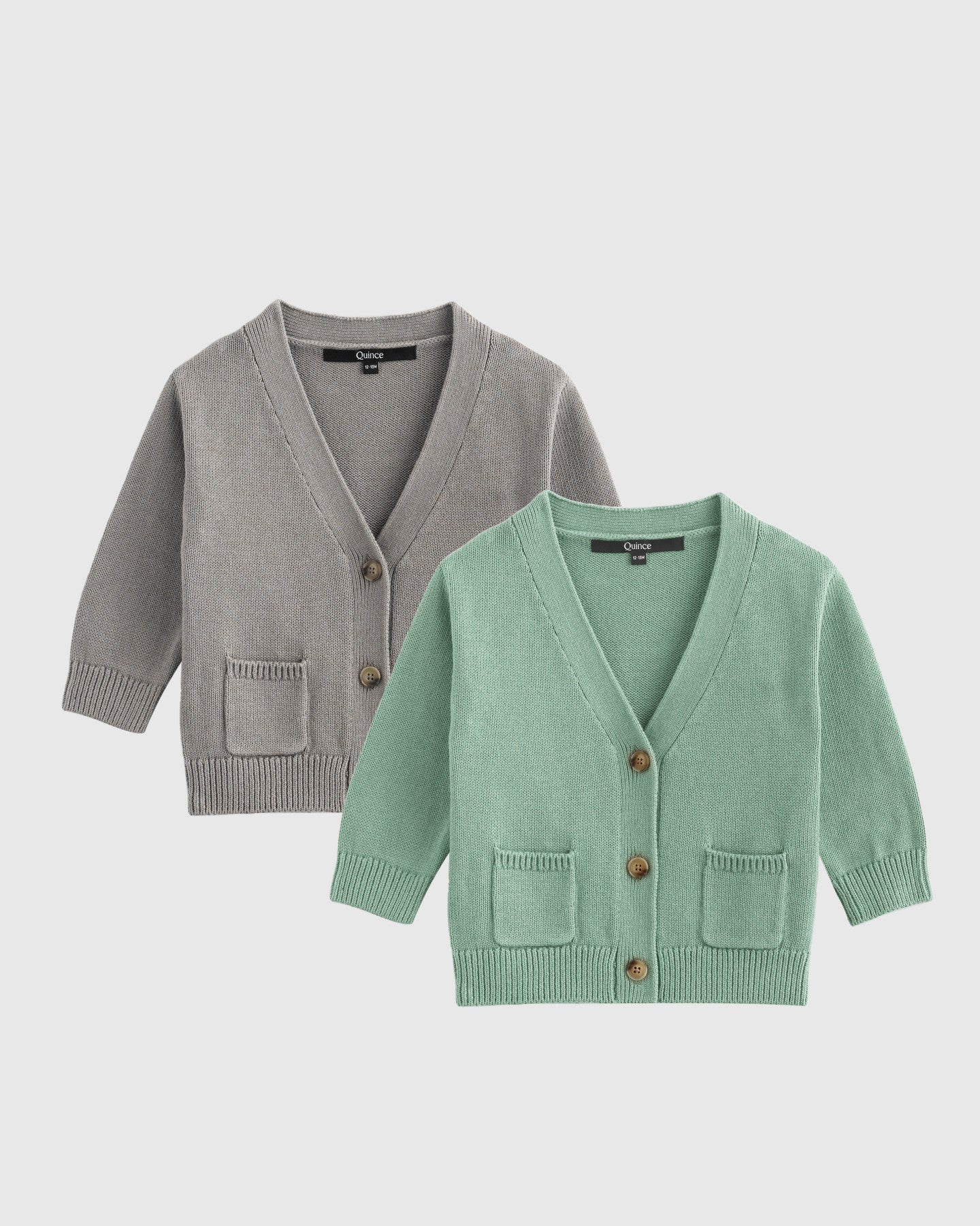 100% Organic Cotton Oversized V-Neck Cardigan 2-Pack