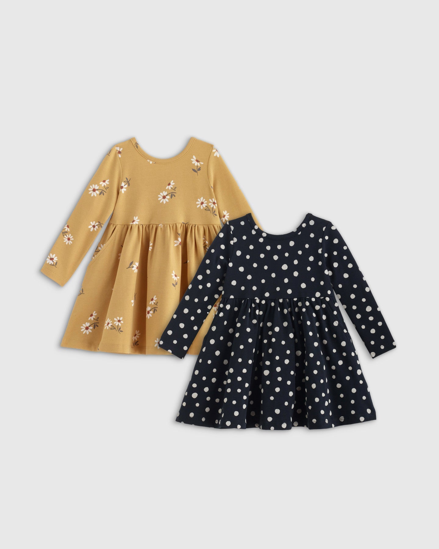 Organic Cotton Long Sleeve Skater Dress 2-Pack