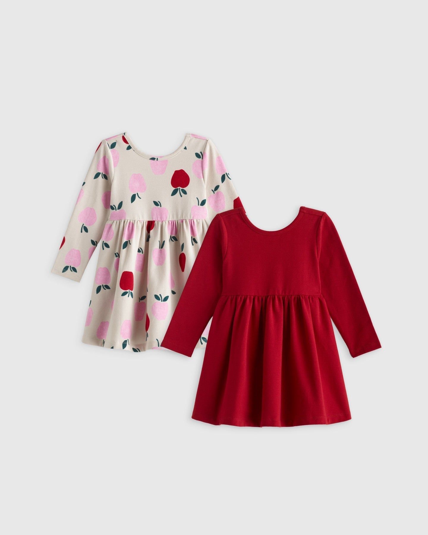 Organic Cotton Long Sleeve Skater Dress 2-Pack