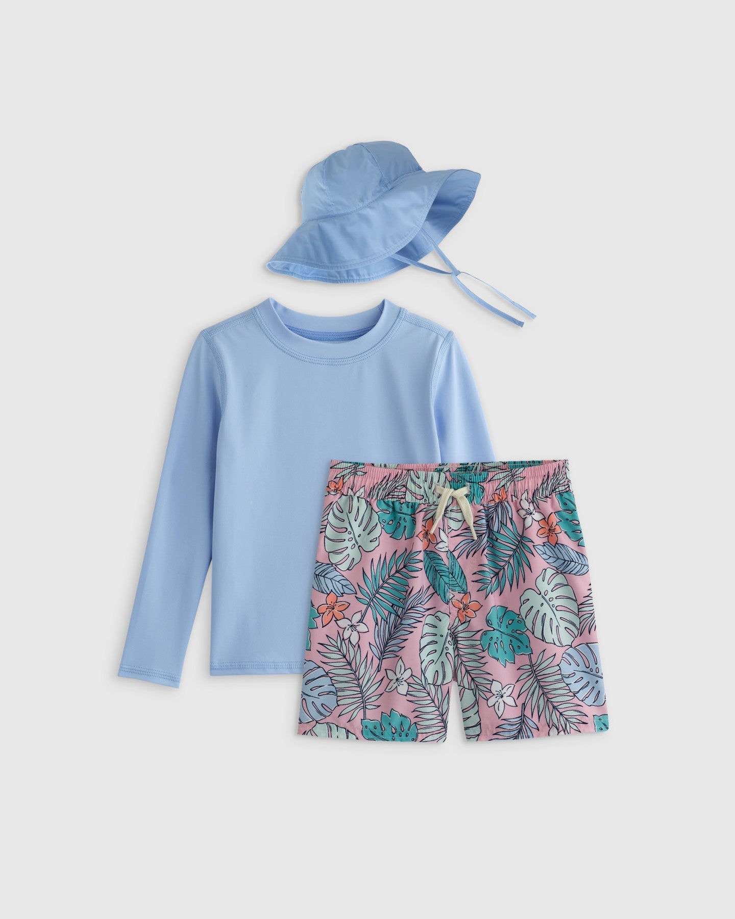 Sunsafe Rash Guard, Swim Trunks & Hat Set