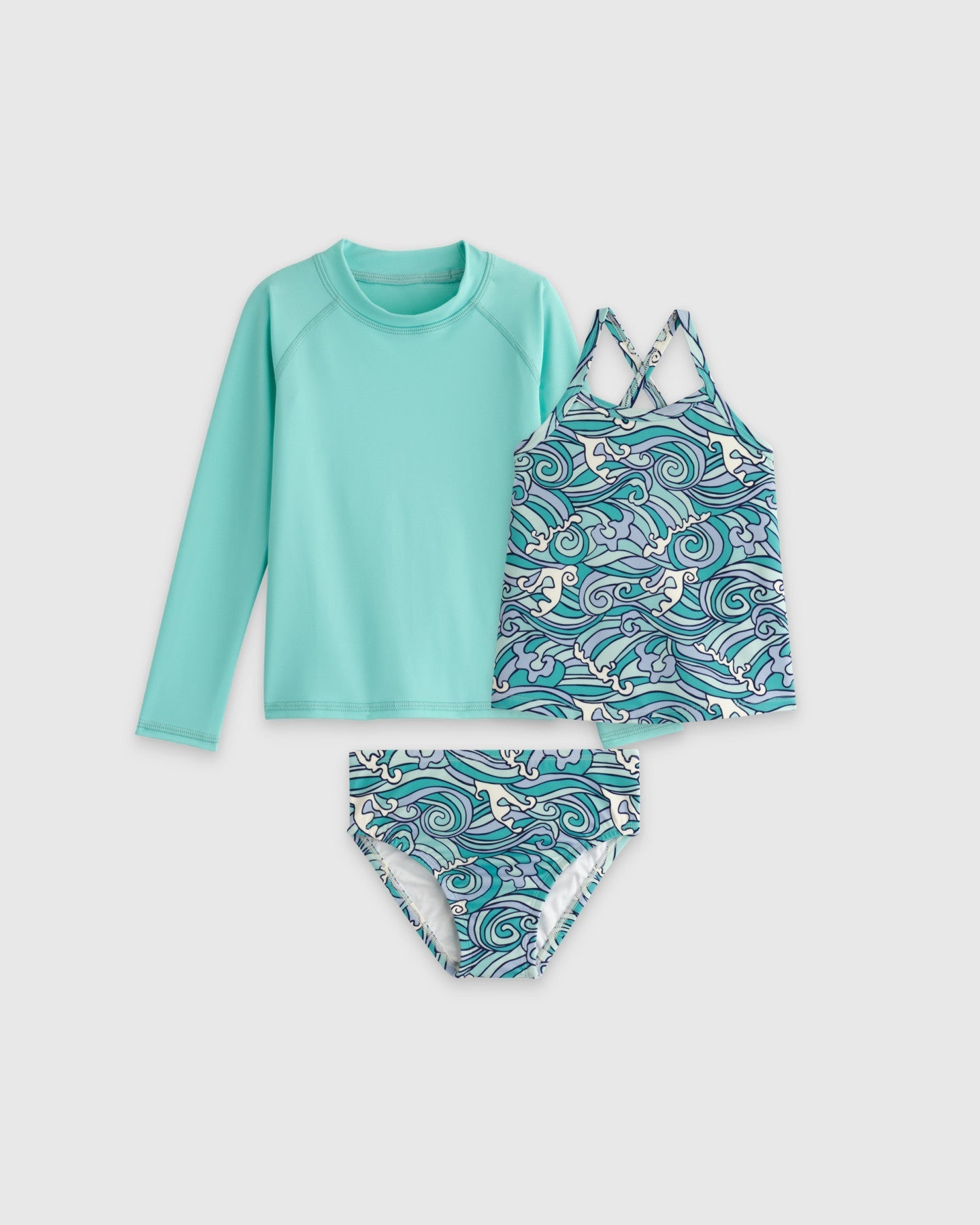 Sunsafe Tankini Swimsuit & Rash Guard Set