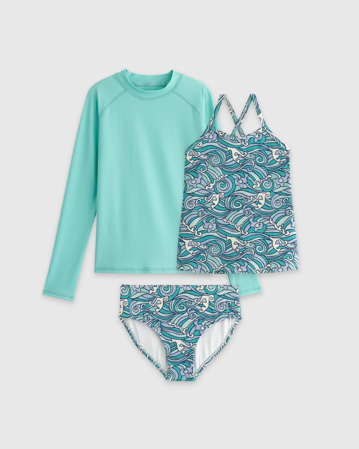 Sunsafe Tankini Swimsuit & Rash Guard Set