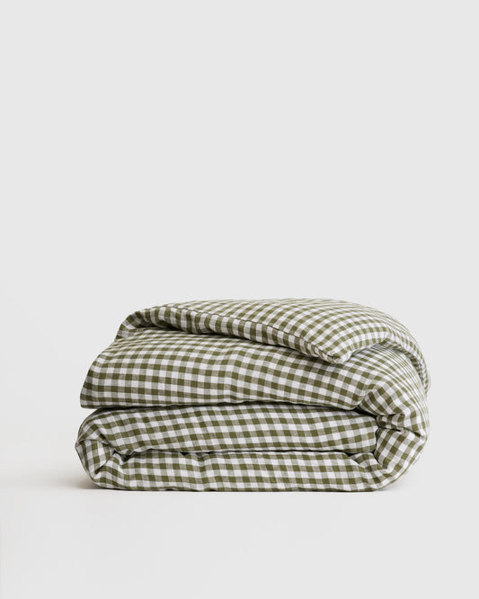 European Linen Gingham Duvet Cover