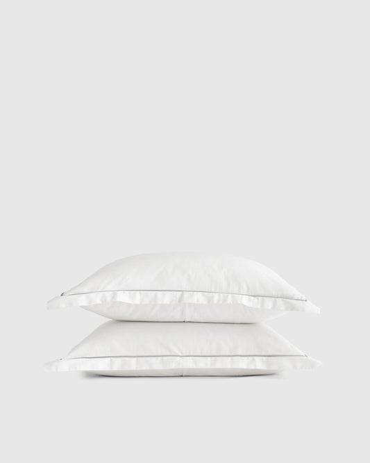 Classic Organic Percale Embroidered Sham Set