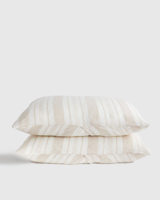 European Linen Modern Stripe Sham Set