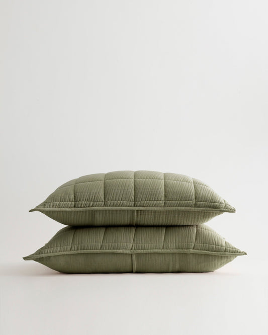 Organic Airy Gauze Box Quilt Sham Set