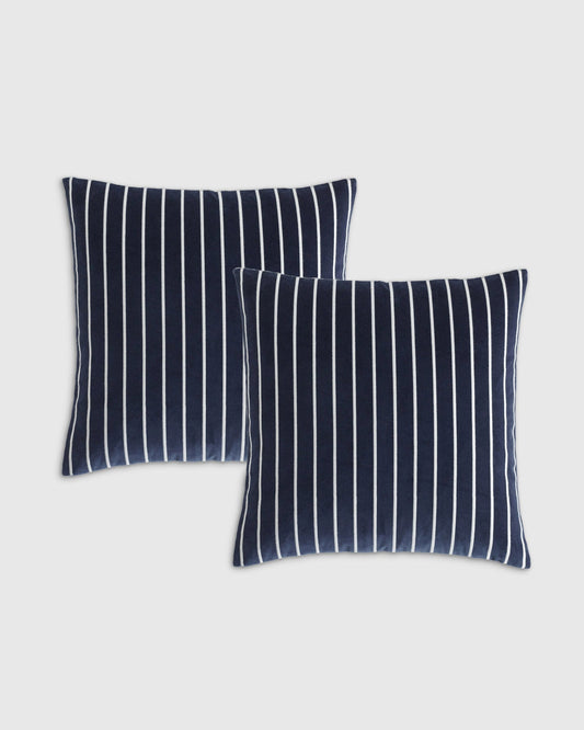 Embroidered Cotton Velvet Pillow Cover - Set of 2