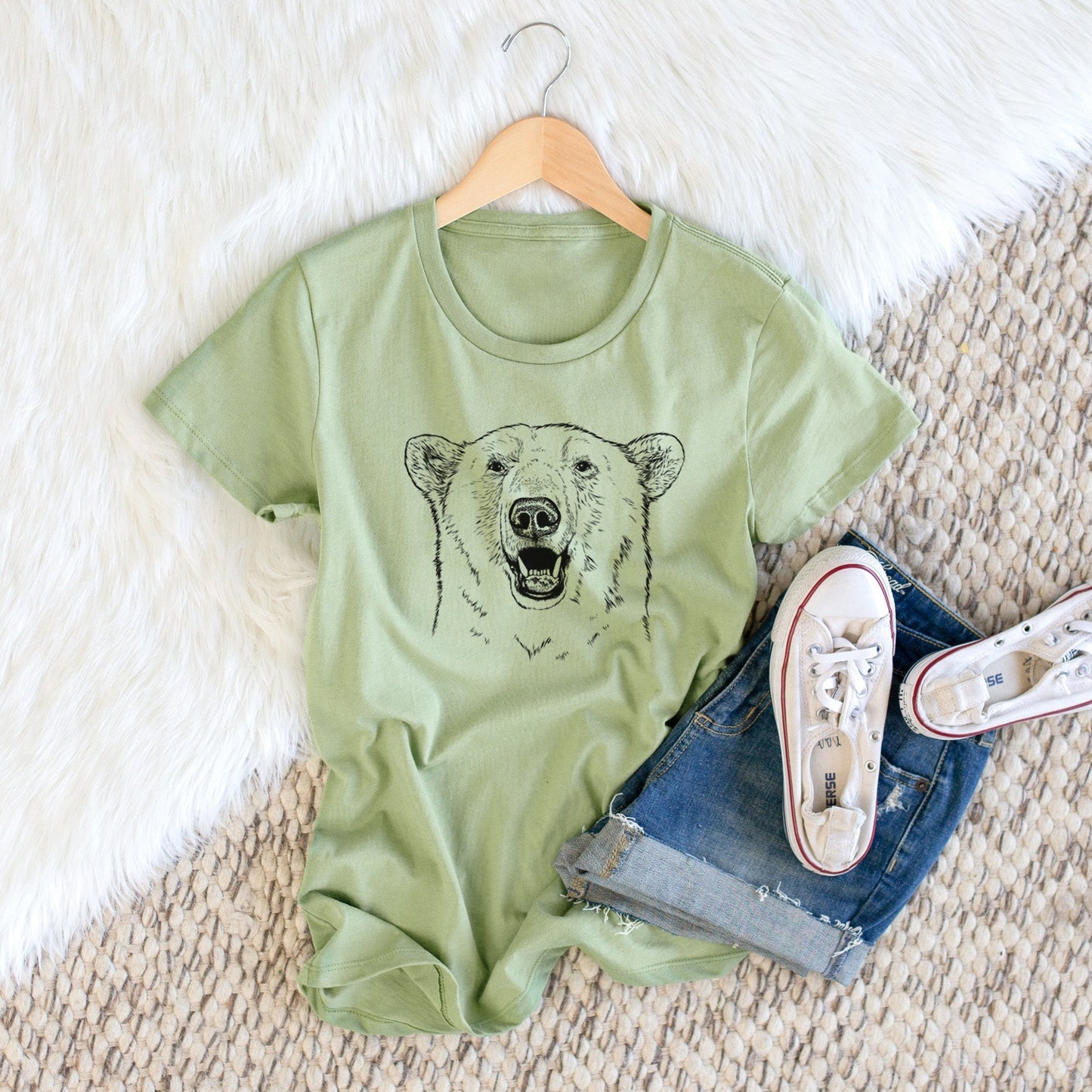 Ursus Maritimus - Polar Bear - Women's Crewneck - Made in USA - 100% Organic Cotton