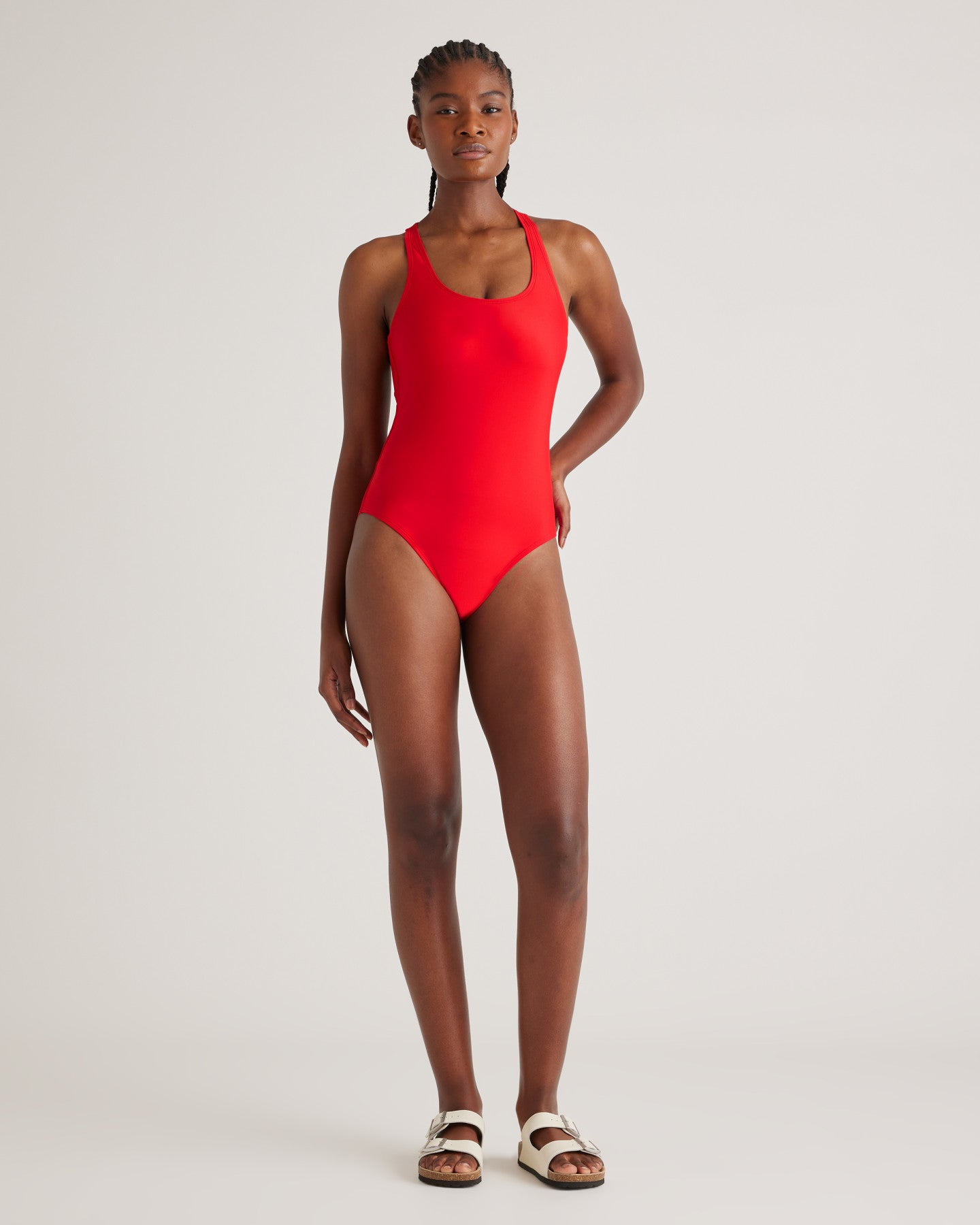 Italian Cross-Back One-Piece Swimsuit