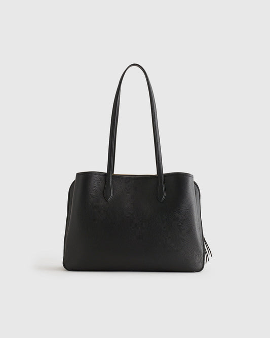 Italian Leather Triple Compartment Work Tote
