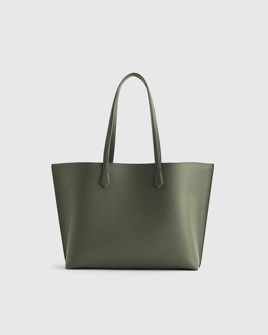 Italian Leather Triple Compartment Shopper Tote