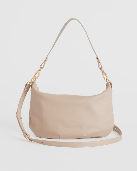 Italian Leather Convertible Crescent Shoulder Bag