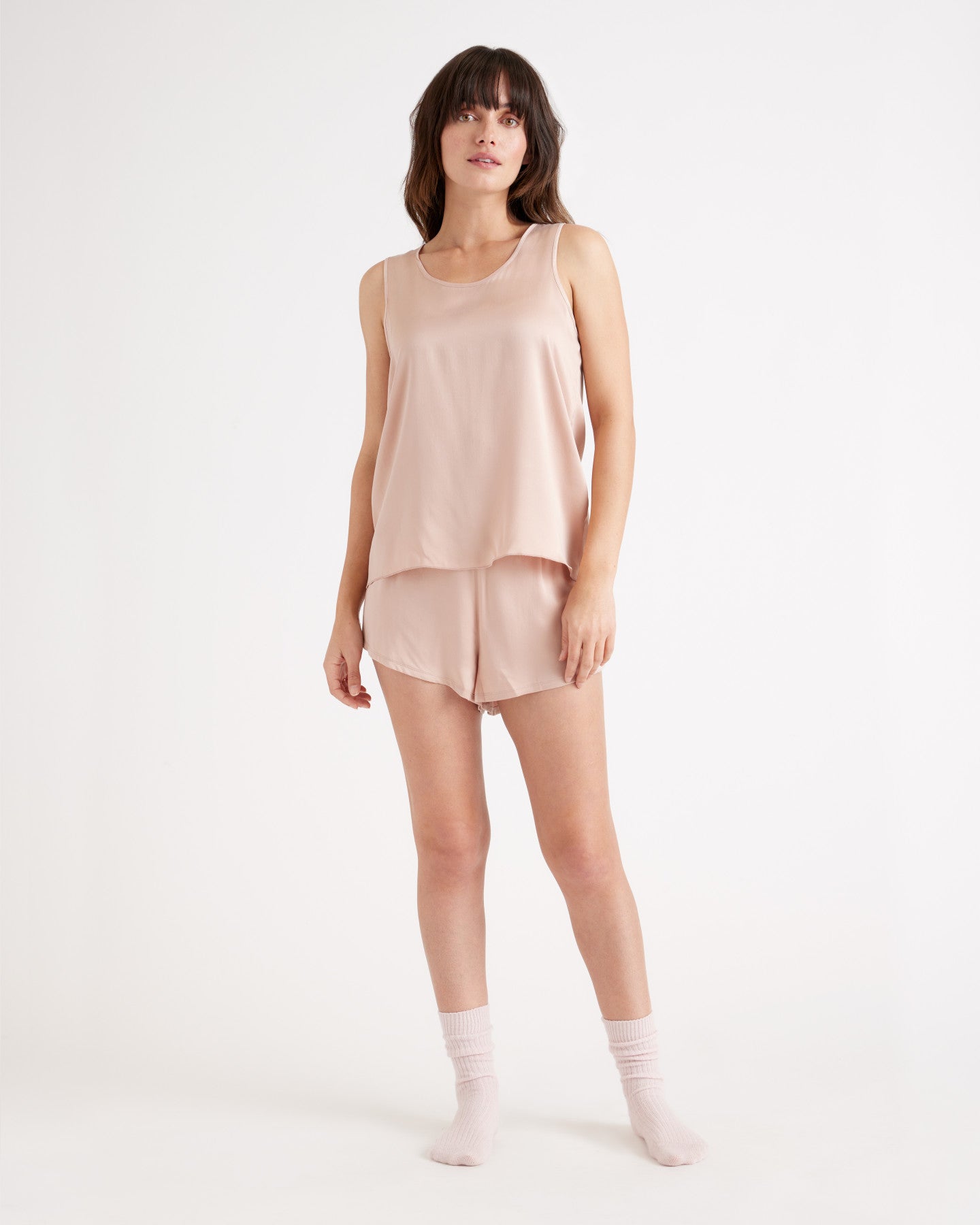 100% Washable Silk Tank & Shorts Pajama Set