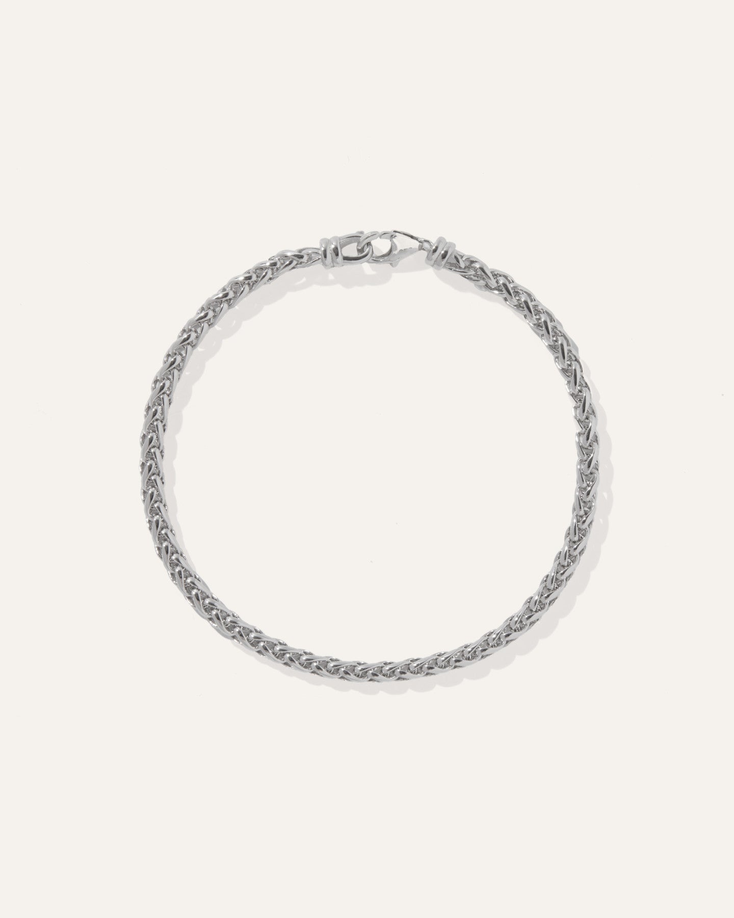 Silver Hook Wheat Chain Bracelet