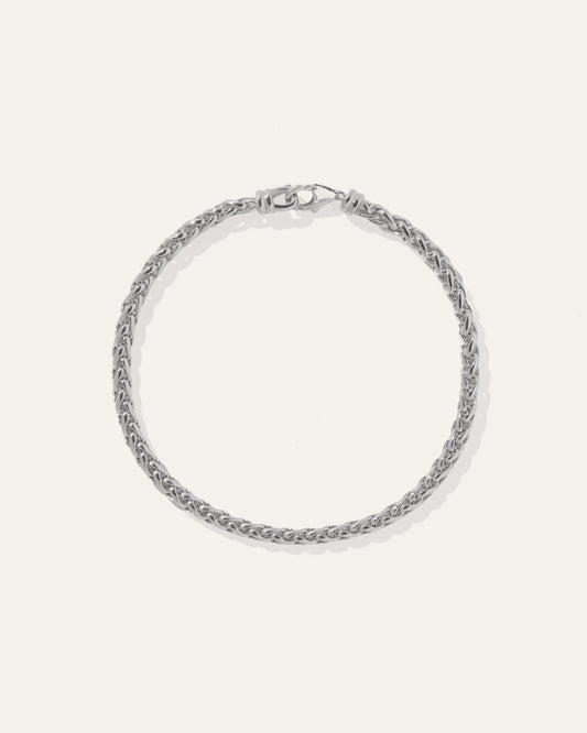 Silver Hook Wheat Chain Bracelet