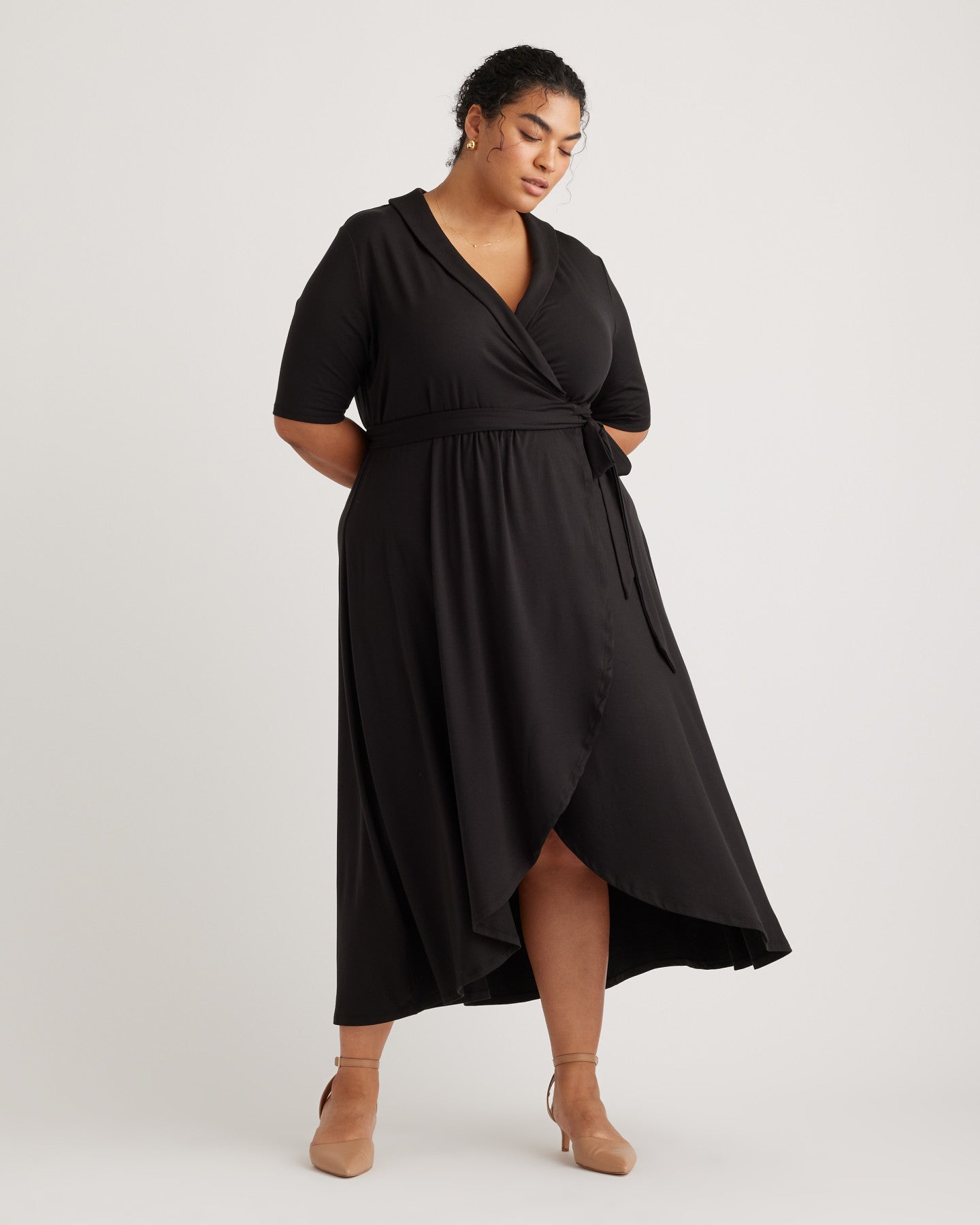 Tencel Jersey Midi Wrap Dress