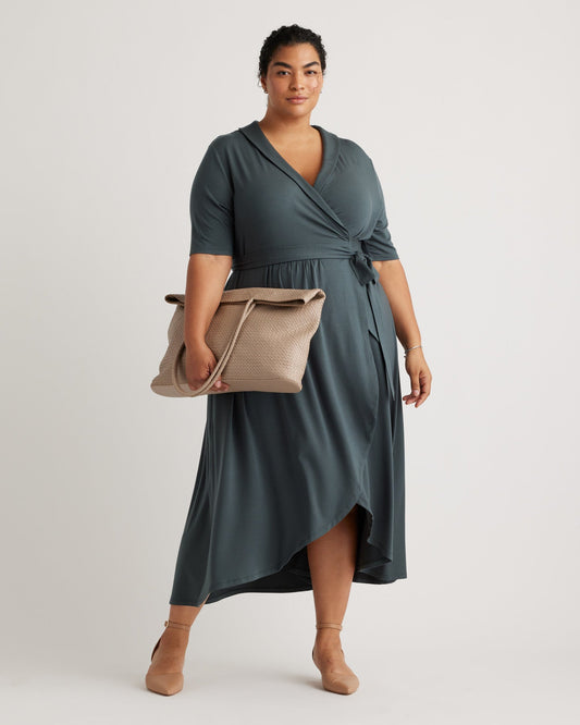 Tencel Jersey Midi Wrap Dress