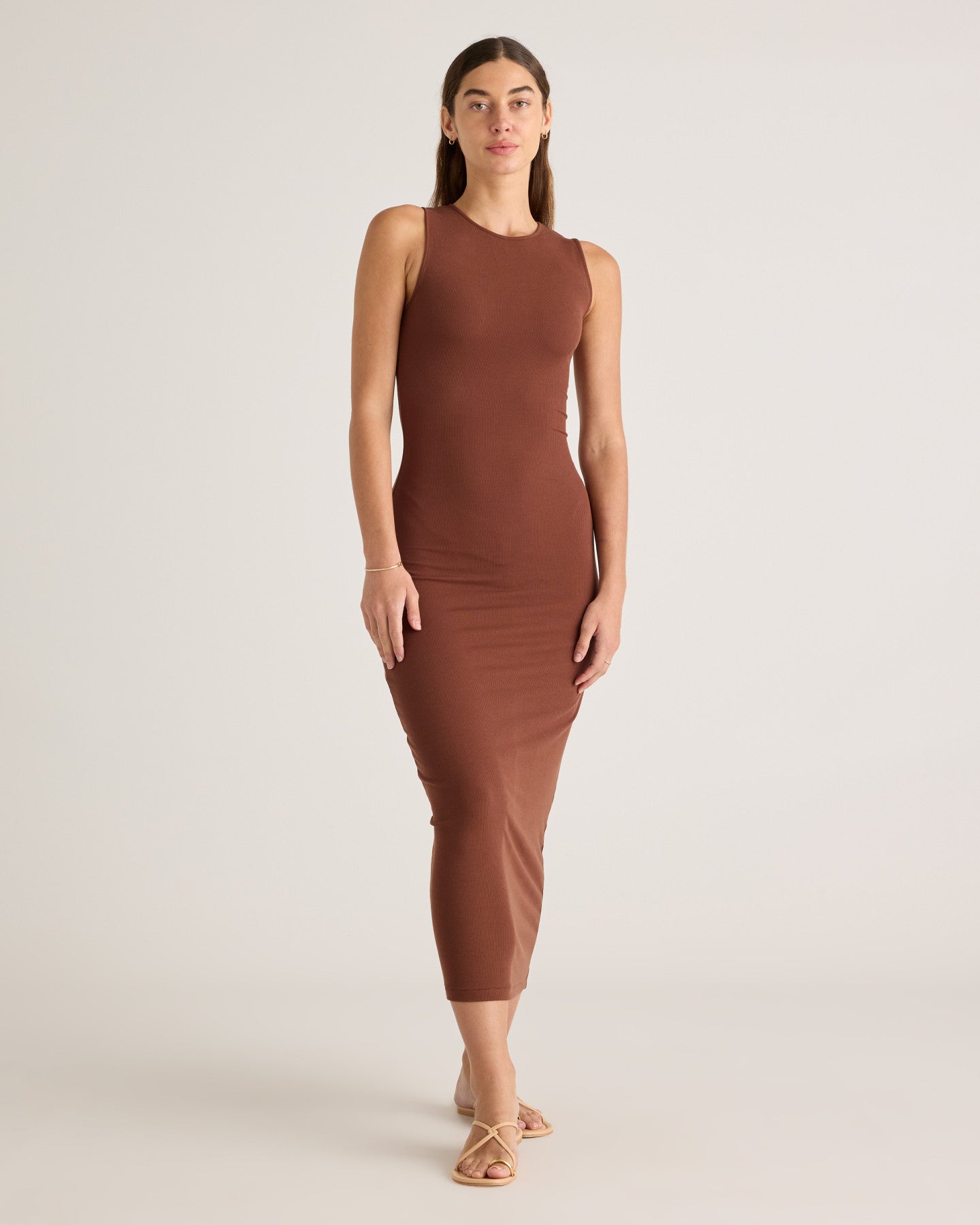 Tencel Rib Knit Tank Midi Dress
