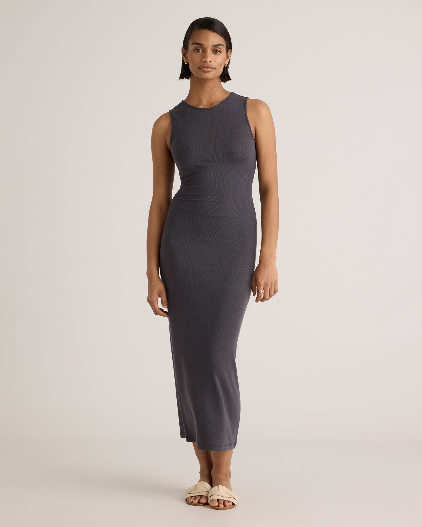 Tencel Rib Knit Tank Midi Dress
