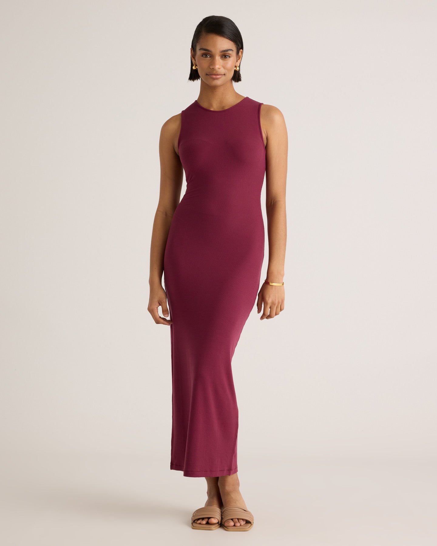 Tencel Rib Knit Tank Midi Dress