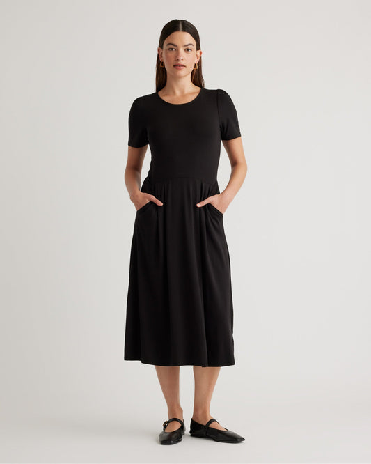 Tencel Jersey Short Sleeve Midi Dress