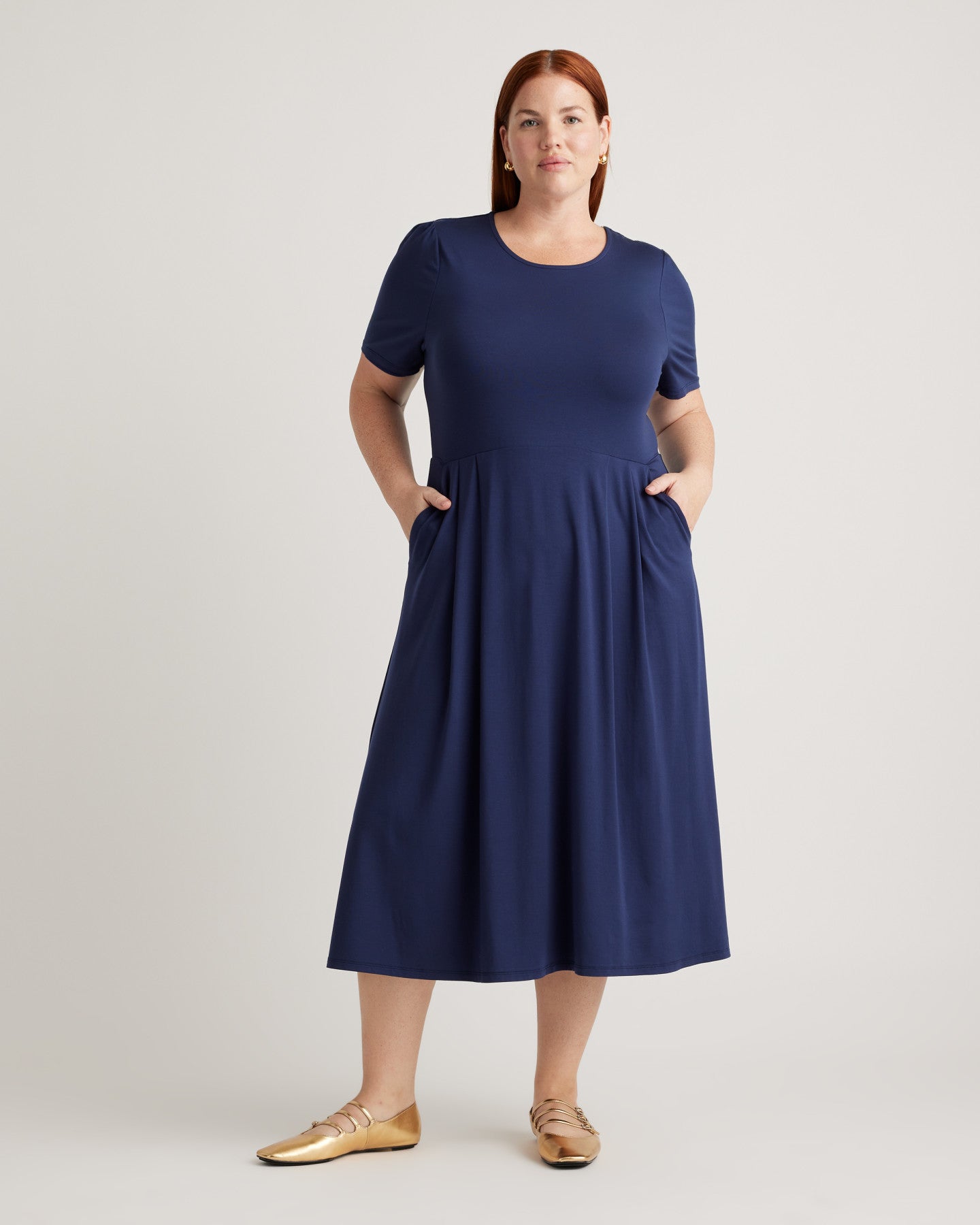 Tencel Jersey Short Sleeve Midi Dress