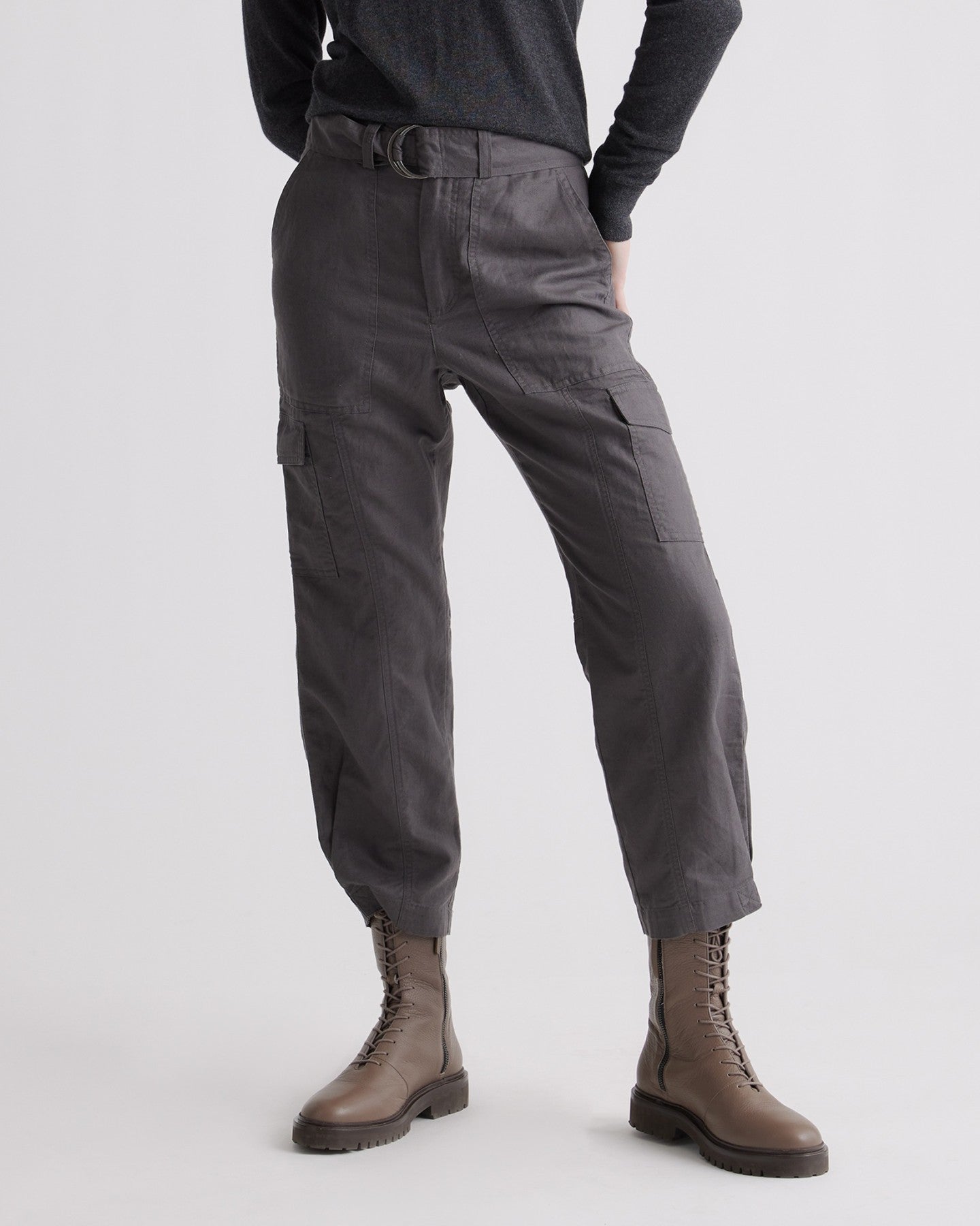 Cotton Linen Twill Cargo Pant