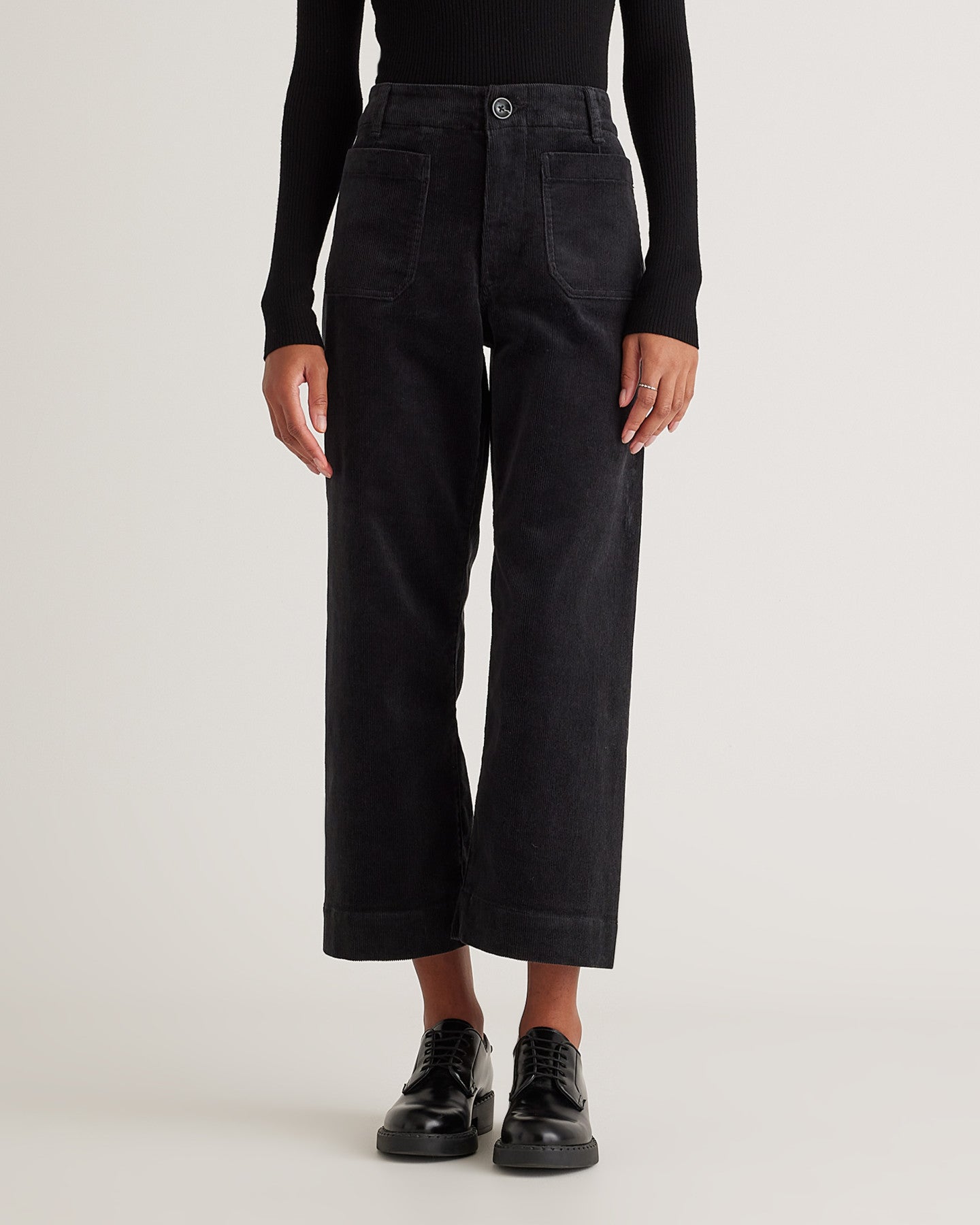 Organic Stretch Corduroy Cropped Wide Leg Pant