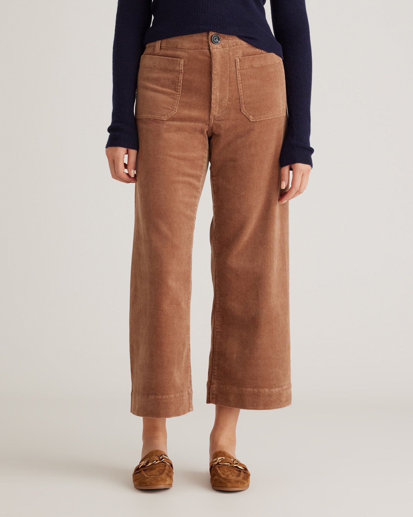 Organic Stretch Corduroy Cropped Wide Leg Pant