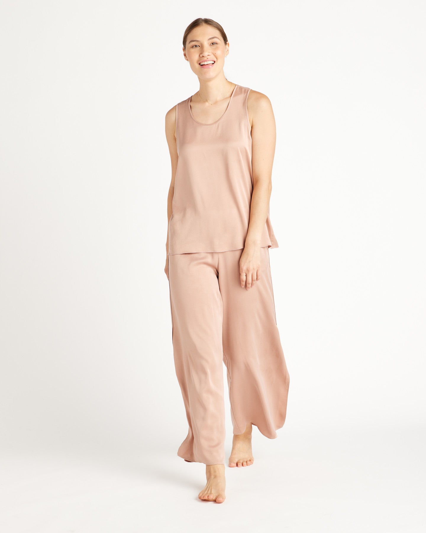 100% Washable Silk Tank & Pants Pajama Set